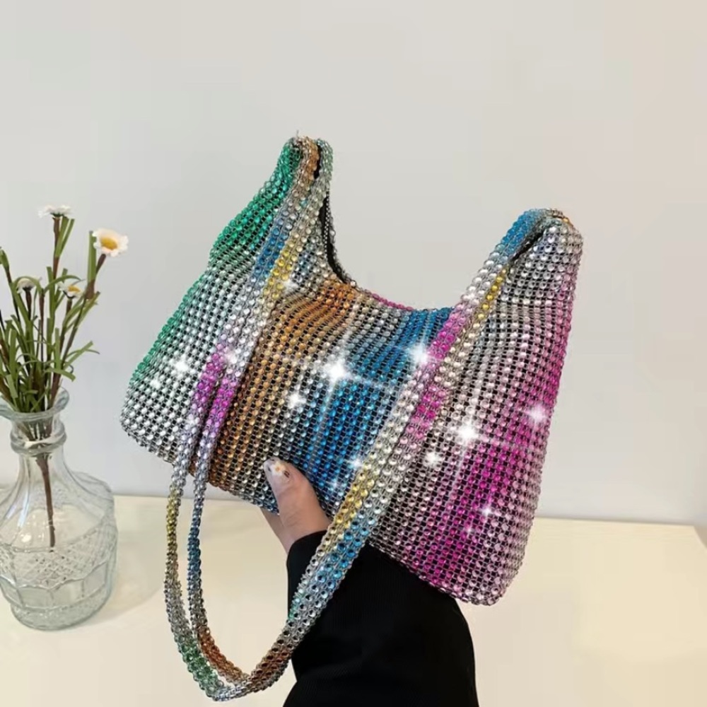 All over rhinestone‎ shoulder bag